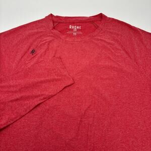 Rhone Mens Medium Solid Red Long Sleeve Crewneck T-Shirt